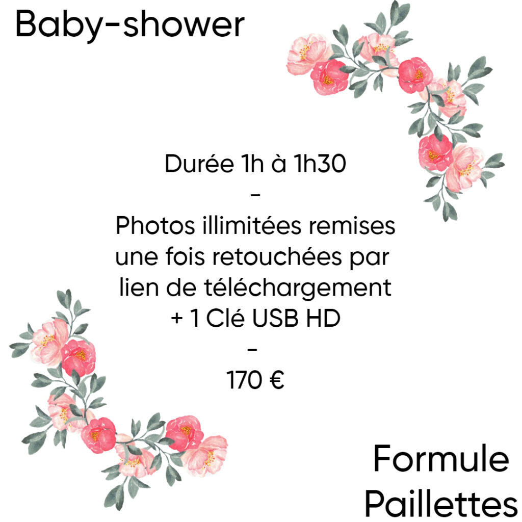 tarif baby shower paillettes